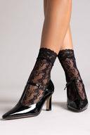 Pointed Patent Mary Janes with Strap - Black Patent - thefashionproject.gr - Martin Pescatore