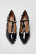 Pointed Patent Mary Janes with Strap - Black Patent - thefashionproject.gr - Martin Pescatore