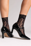 Pointed Patent Mary Janes with Strap - Black Patent - thefashionproject.gr - Martin Pescatore