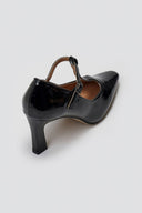 Pointed Patent Mary Janes with Strap - Black Patent - thefashionproject.gr - Martin Pescatore