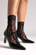 Pointed Patent Mary Janes with Strap - Black Patent - thefashionproject.gr - Martin Pescatore