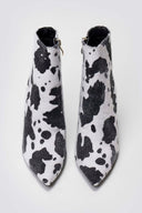 Pointed Ponyskin Ankle Boots Cow Print - Black Cow Pony - thefashionproject.gr - BOTEGGA 22