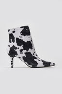 Pointed Ponyskin Ankle Boots Cow Print - Black Cow Pony - thefashionproject.gr - BOTEGGA 22