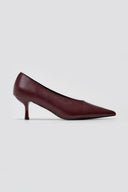 Pointed Pumps with Kitten Heel - Burgundy Matte - thefashionproject.gr - Stephan