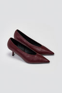 Pointed Pumps with Kitten Heel - Burgundy Matte - thefashionproject.gr - Stephan