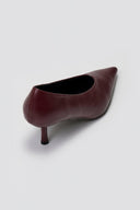 Pointed Pumps with Kitten Heel - Burgundy Matte - thefashionproject.gr - Stephan