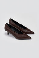 Pointed Pumps with Kitten Heel - Dark Brown Matte - thefashionproject.gr - Stephan