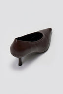 Pointed Pumps with Kitten Heel - Dark Brown Matte - thefashionproject.gr - Stephan