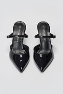 Pointed Strap Mules TFP - Black Patent - thefashionproject.gr - TFP