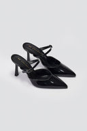 Pointed Strap Mules TFP - Black Patent - thefashionproject.gr - TFP
