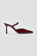 Pointed Strap Mules TFP - Burgundy Patent - thefashionproject.gr - TFP