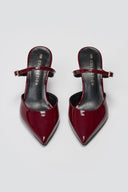 Pointed Strap Mules TFP - Burgundy Patent - thefashionproject.gr - TFP