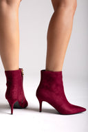 Pointed Suede Ankle Boots - Burgundy Suede - thefashionproject.gr - BOTEGGA 22