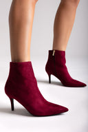 Pointed Suede Ankle Boots - Burgundy Suede - thefashionproject.gr - BOTEGGA 22
