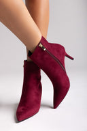 Pointed Suede Ankle Boots - Burgundy Suede - thefashionproject.gr - BOTEGGA 22
