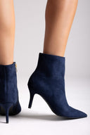Pointed Suede Ankle Boots - Dark Blue Suede - thefashionproject.gr - BOTEGGA 22