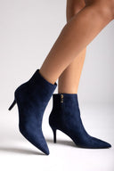 Pointed Suede Ankle Boots - Dark Blue Suede - thefashionproject.gr - BOTEGGA 22