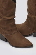 Pointed Suede Cowboy Mid - Calf Boots - Brown Suede - thefashionproject.gr - BOTEGGA 22