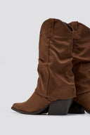 Pointed Suede Cowboy Mid - Calf Boots - Brown Suede - thefashionproject.gr - BOTEGGA 22
