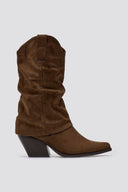 Pointed Suede Cowboy Mid - Calf Boots - Khaki Green Suede - thefashionproject.gr - BOTEGGA 22