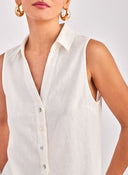 Πουκάμισο αμάνικο με λινό Vero Moda 10303648