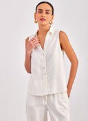 Πουκάμισο αμάνικο με λινό Vero Moda 10303648
