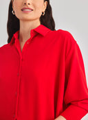 Πουκάμισο oversize με ασύμμετρο τελείωμα