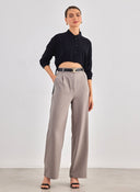Πουκάμισο crop με κορδόνια ONLY 15317827 - Μαύρο - thefashionproject.gr - ONLY