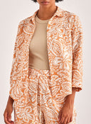 Πουκάμισο λινό εμπριμέ VERO MODA 10308892 - Πορτοκαλί - thefashionproject.gr - VERO MODA