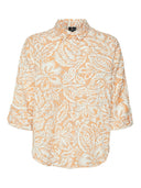 Πουκάμισο λινό εμπριμέ VERO MODA 10308892 - Πορτοκαλί - thefashionproject.gr - VERO MODA