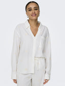 Πουκάμισο με λινό ONLY 15338802 - Ζαχαρί - thefashionproject.gr - ONLY