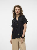 Πουκάμισο με τσεπάκια Vero Moda 10310139 - Μαύρο - thefashionproject.gr - VERO MODA