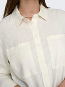 Πουκάμισο plus size με λινό CARMAKOMA 15281041 - Ζαχαρί - thefashionproject.gr - CARMAKOMA