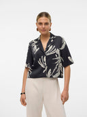 Πουκάμισο σατέν crop AWARE by VERO MODA 10307628 - Μαύρο - thefashionproject.gr - AWARE by VERO MODA