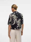 Πουκάμισο σατέν crop AWARE by VERO MODA 10307628 - Μαύρο - thefashionproject.gr - AWARE by VERO MODA