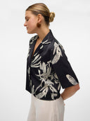 Πουκάμισο σατέν crop AWARE by VERO MODA 10307628 - Μαύρο - thefashionproject.gr - AWARE by VERO MODA