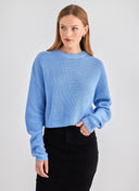 Πουλόβερ κοντό ONLY 15284453 - Γαλάζιο - thefashionproject.gr - ONLY