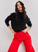 Πουλόβερ με ψηλή λαιμόκοψη - Μαύρο - thefashionproject.gr - The Fashion Project