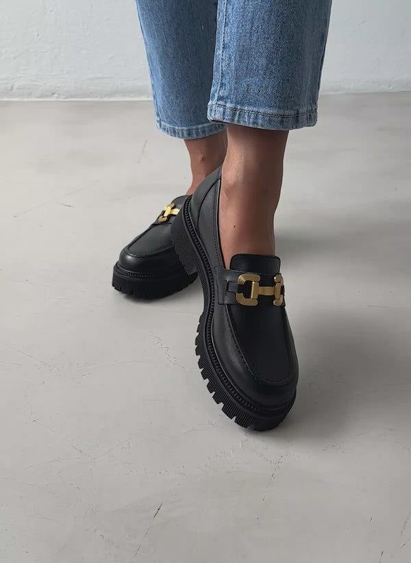 Loafers δερμάτινα chunky με σχέδιο Ragazza 0308