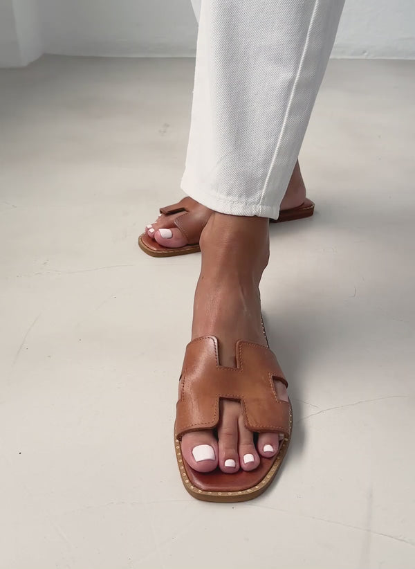 Σανδάλια δερμάτινα με ανοίγματα Iris Sandals 