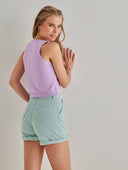 Ψηλόμεσο σορτς με ρεβέρ - Βεραμάν - thefashionproject.gr - The Fashion Project