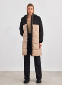 Puffer μπουφάν με κουκούλα και διχρωμία Pieces 17131176