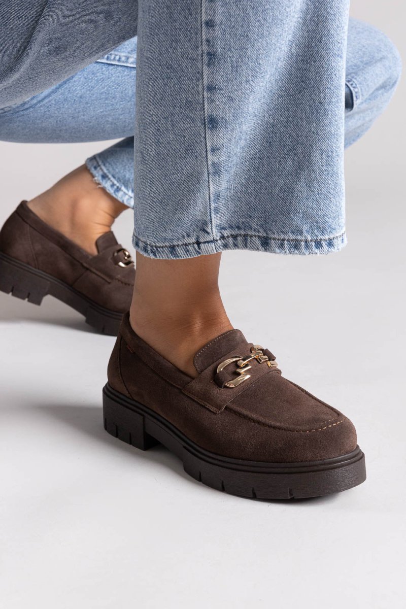 Ragazza 0190 Suede Leather Comfort Loafers - Καφέ - thefashionproject.gr - RAGAZZA