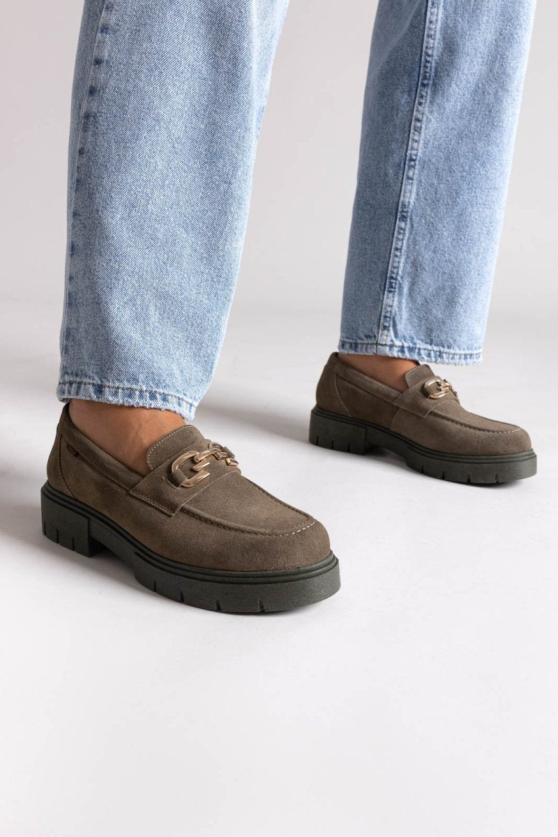 Ragazza 0190 Suede Leather Comfort Loafers - Λαδί - thefashionproject.gr - RAGAZZA