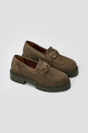 Ragazza 0190 Suede Leather Comfort Loafers - Λαδί - thefashionproject.gr - RAGAZZA