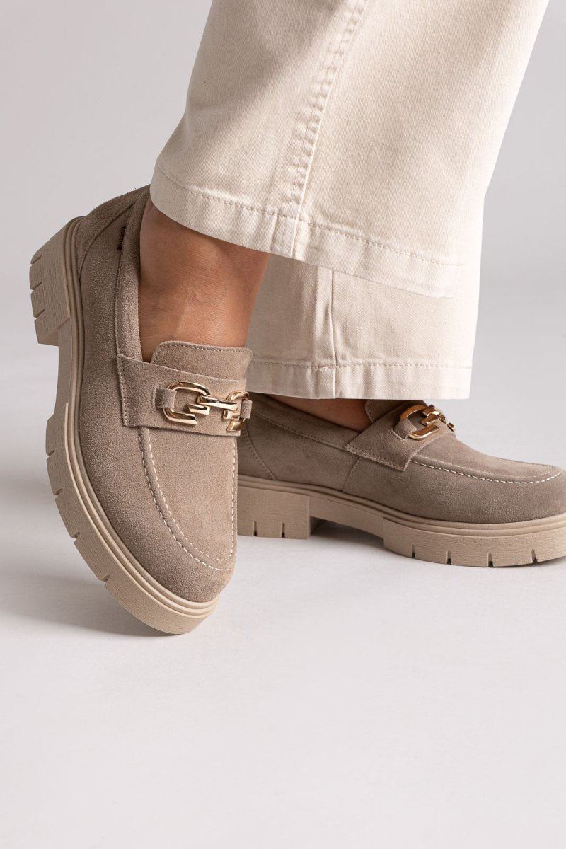 Ragazza 0190 Suede Leather Comfort Loafers - Μπεζ - thefashionproject.gr - RAGAZZA