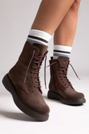 Ragazza 0230 Suede Lace - Up Ankle Boot - Brown Suede - thefashionproject.gr - RAGAZZA