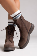 Ragazza 0230 Suede Lace - Up Ankle Boot - Brown Suede - thefashionproject.gr - RAGAZZA