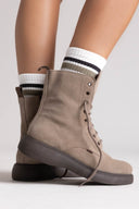 Ragazza 0230 Suede Lace - Up Ankle Boot - Taupe Suede - thefashionproject.gr - RAGAZZA