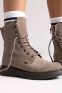 Ragazza 0230 Suede Lace - Up Ankle Boot - Taupe Suede - thefashionproject.gr - RAGAZZA